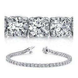Echt Rundes Aus der Erde Abgebauter Natürlicher Diamant Tennisarmband 14K Weißgold 4,50 Karat