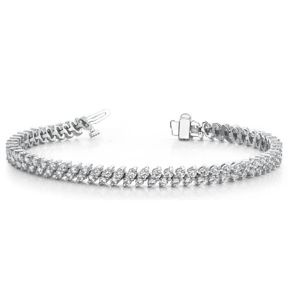 Echt Rundschliff-Diamant-Tennis-Armband Weißgold Damenschmuck 6 Karat