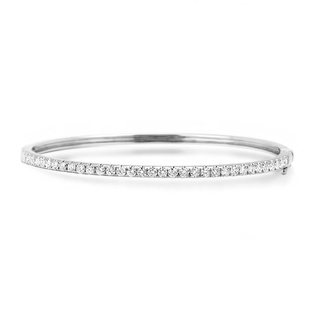Echt Rundschliff Diamanten Damen Armreif 3.20 Kt Gold 14K