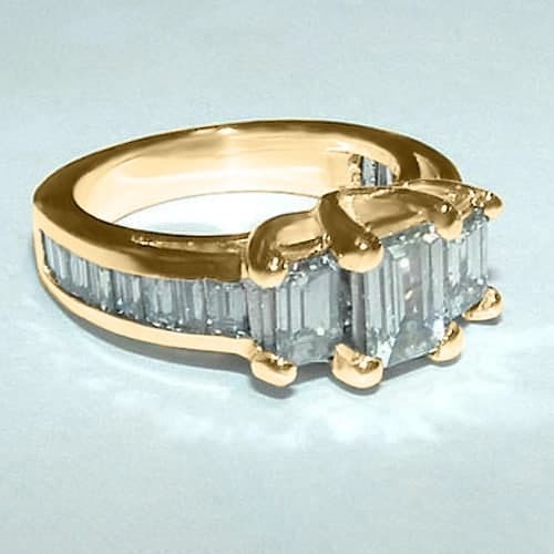Echt Smaragdschliff Diamant-Verlobungsring 3,60 Karat Damenschmuck Neu