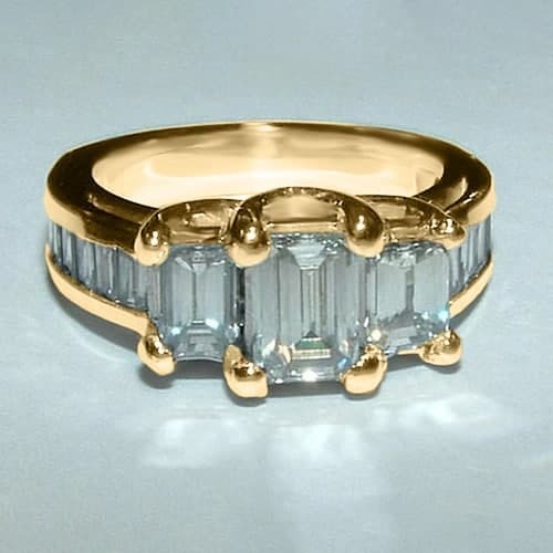 Echt Smaragdschliff Diamant-Verlobungsring 3,60 Karat Damenschmuck Neu