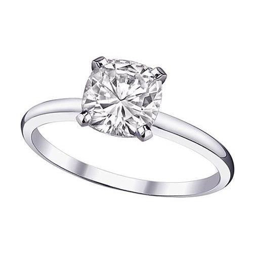 Echt Solitaire Aus der Erde Abgebauter Natürlicher Diamant 2.01 Karat Kissen-Aus der Erde Abgebauter Natürlicher Diamantring