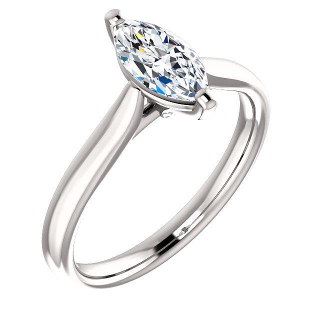 Echt Solitaire Ring 2 Karat Marquise Split Shank Schmuck Neu