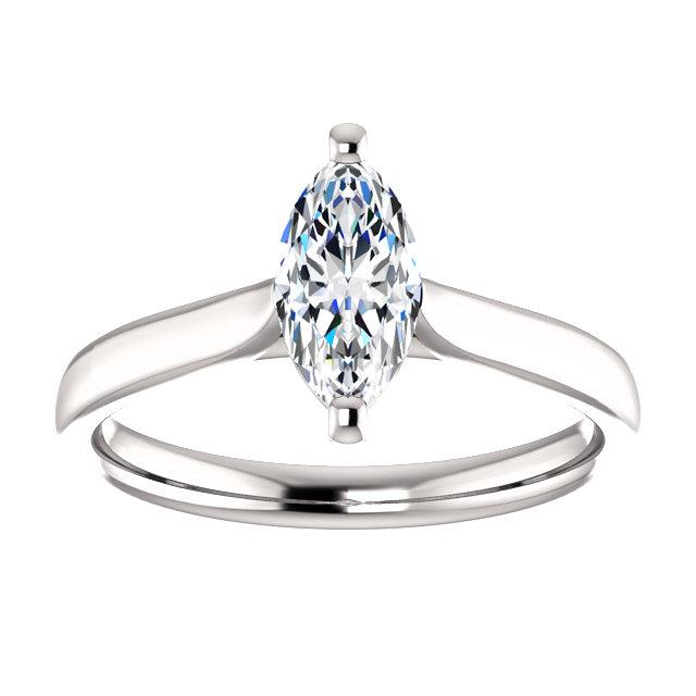 Echt Solitaire Ring 2 Karat Marquise Split Shank Schmuck Neu