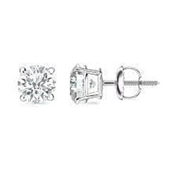 Echt Solitär-Aus der Erde Abgebauter Natürlicher Diamant-Ohrstecker Rundschliff 1 Karat Schmuck