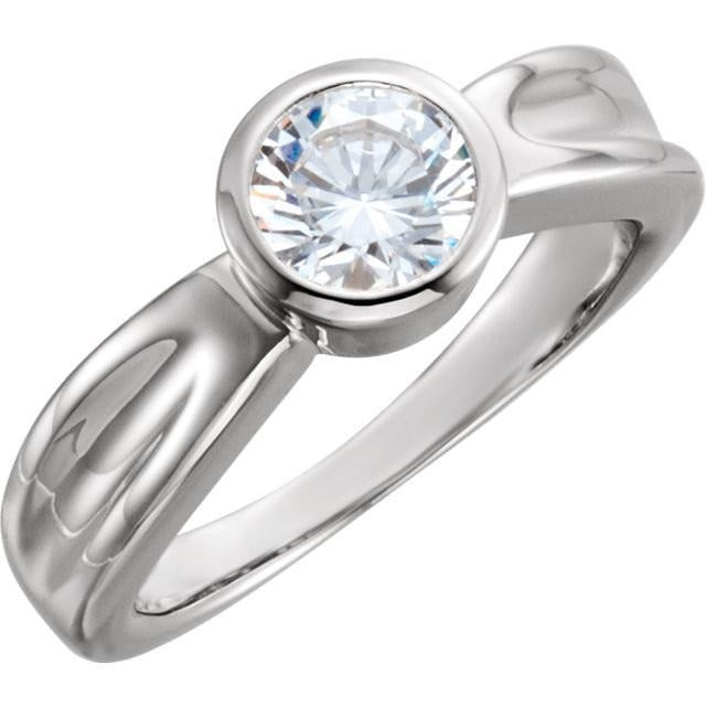 Echt Solitär-Aus der Erde Abgebauter Natürlicher Diamantring aus Weißgold 1 Karat