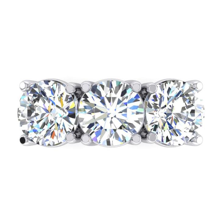 Echt Diamant Band Rund Schliff Weiß Gold