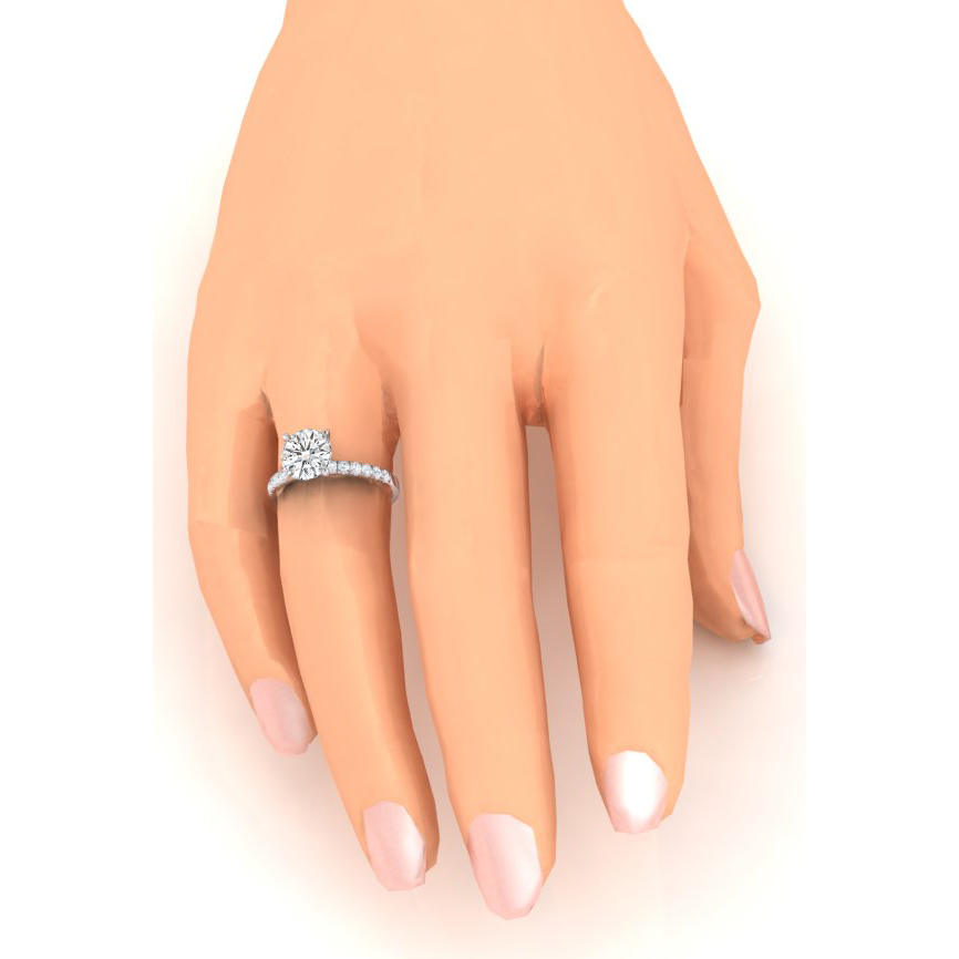 Echt_Diamant_Verlobungs_ring_ 2,50 Karat_Runde_Diamanten_Weißgold_14K