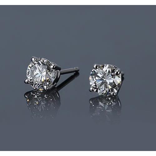 Diamant Ohrstecker 1,20 Karat Weißgold 14K Rund F Vs1 - harrychadent.de