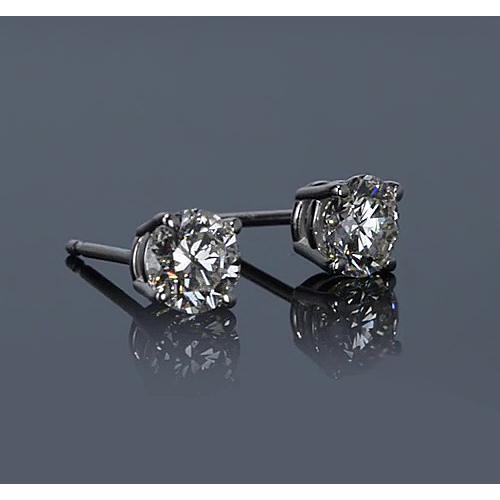 Diamant Ohrstecker 1,20 Karat Weißgold 14K Rund F Vs1 - harrychadent.de