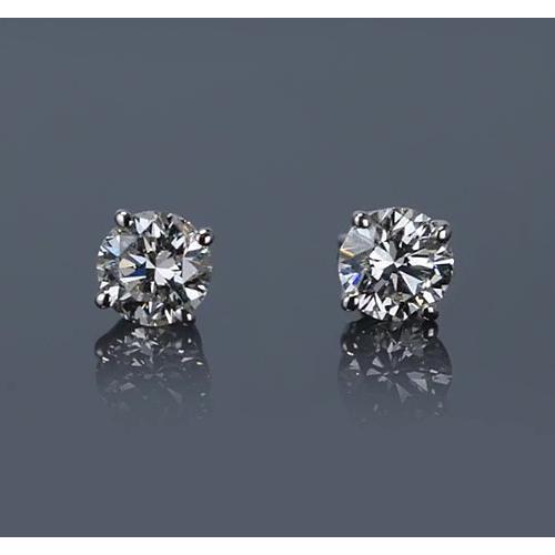 Diamant Ohrstecker 1,20 Karat Weißgold 14K Rund F Vs1 - harrychadent.de
