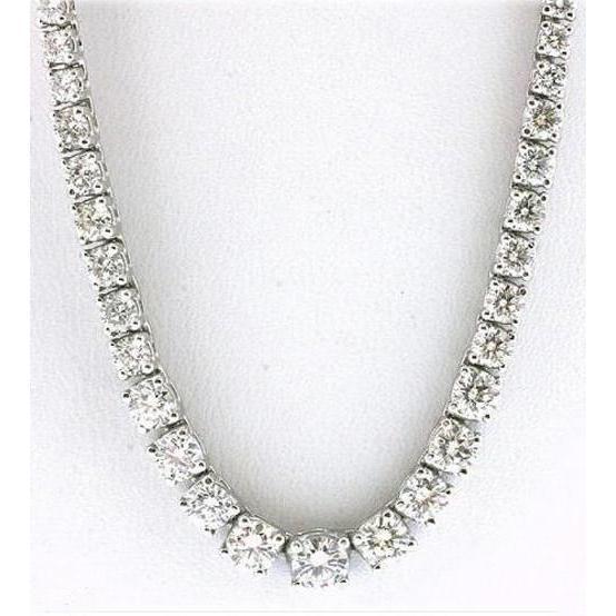 Echte 25-Karat-Aus der Erde Abgebauter Natürlicher Diamanten-Halskette, abgestuft, Riviera, 40 cm