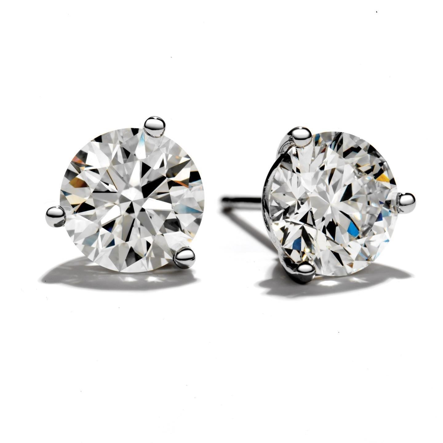 Echte Aus der Erde Abgebauter Natürlicher Diamant-Ohrstecker aus 5 Karat 14K Weißgold