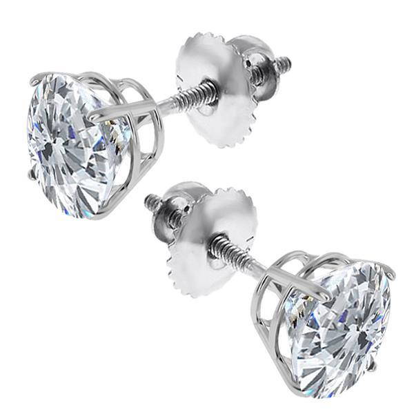 Echte Aus der Erde Abgebauter Natürlicher Diamant-Ohrstecker, edler Schmuck aus 2,20 Karat 14K Weißgold