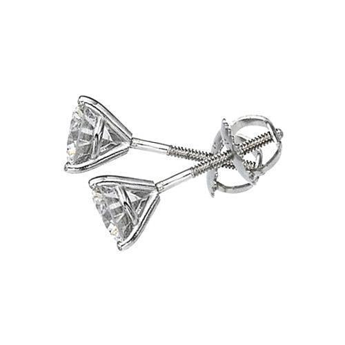 Echte Aus der Erde Abgebauter Natürlicher Diamant-Ohrstecker im Martini-Stil, Aus der Erde Abgebauter Natürlicher Diamant-Ohrringe, 2 Karat E, Vvs1