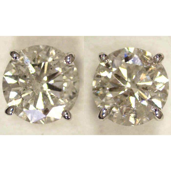 Echte große 6-Karat-Aus der Erde Abgebauter Natürlicher Diamant-Ohrstecker, Weißgold, neu