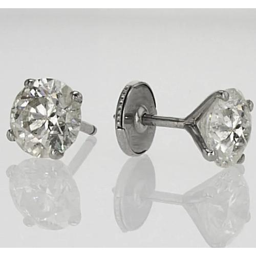 Ohrstecker runder Diamant 1,60 Karat Weißgold 14K - harrychadent.de