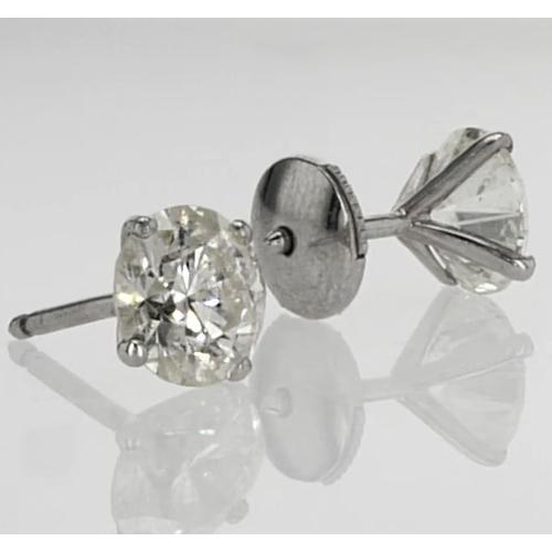 Ohrstecker runder Diamant 1,60 Karat Weißgold 14K - harrychadent.de