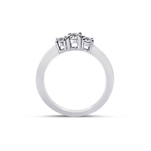 Echter 3-Stein-Runddiamant-2-Karat-Verlobungsring aus massivem Goldschmuck