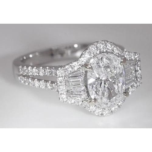 4.50 Karat Diamant-Jubiläumsring im Ovalschliff mit geteiltem Schaft - harrychadent.de