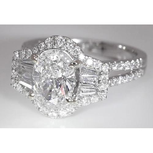 4.50 Karat Diamant-Jubiläumsring im Ovalschliff mit geteiltem Schaft - harrychadent.de