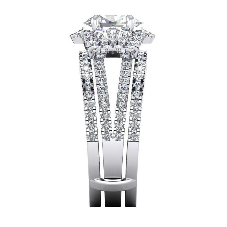 4.50 Karat Diamant-Jubiläumsring im Ovalschliff mit geteiltem Schaft - harrychadent.de