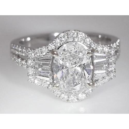 4.50 Karat Diamant-Jubiläumsring im Ovalschliff mit geteiltem Schaft - harrychadent.de