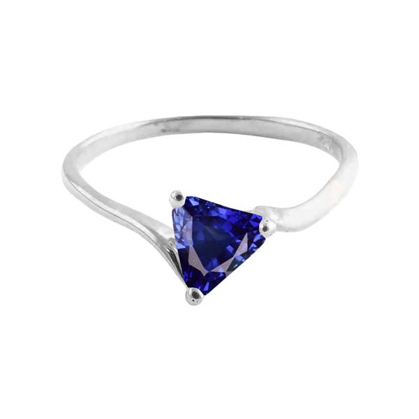 Trillion Solitaire-Verlobungsring Tiefblauer Saphir 1 Karat - harrychadent.de