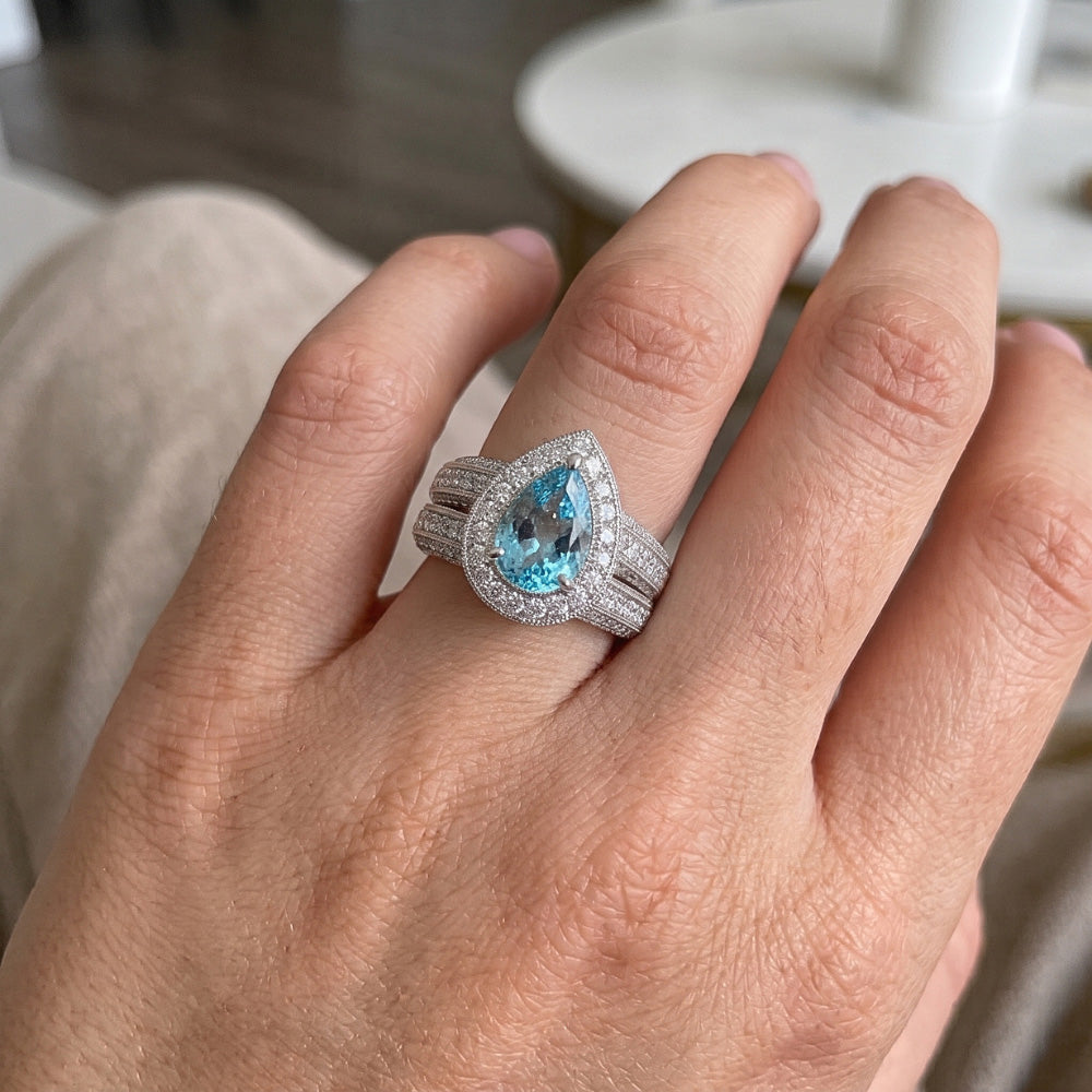 Echter Diamant Ring 3 Karat - 14K Weißgold