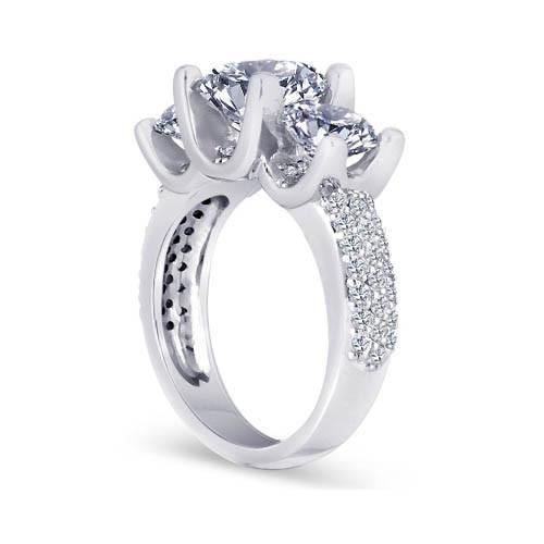 Echter Pave-Verlobungsring mit Aus der Erde Abgebauter Natürlicher Diamanten, 4,11 Karat Weißgold, 14 Karat, neu