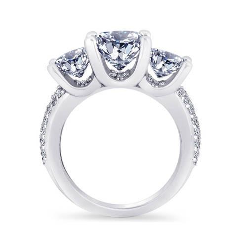 Echter Pave-Verlobungsring mit Aus der Erde Abgebauter Natürlicher Diamanten, 4,11 Karat Weißgold, 14 Karat, neu