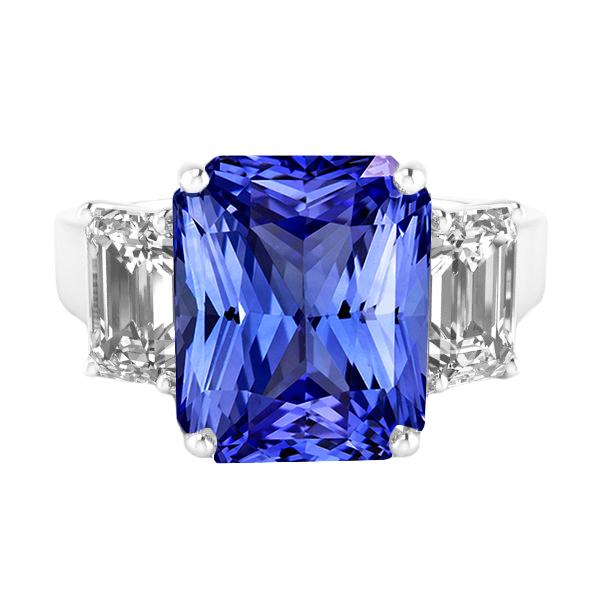 Weißgold Smaragd Diamant Ring 5 Karat natürlicher Saphir Schmuck 14K - harrychadent.de