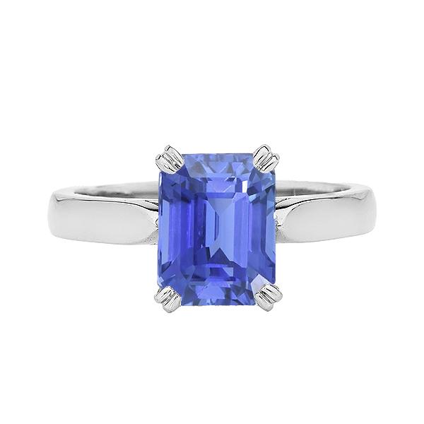 Blauer Saphir Solitaire Verlobungsring Smaragd 2 Karat Zinken-Set - harrychadent.de