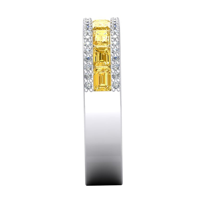 Smaragd-Kanariengelb-Diamant-Goldband