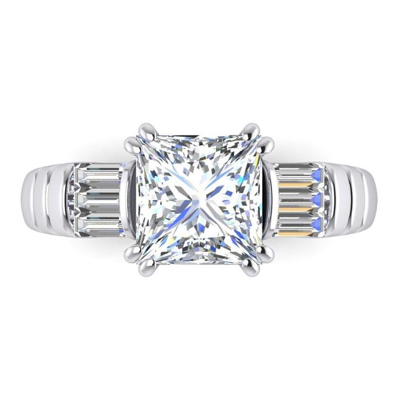Großer Diamantring 4,50 ct. Diamant-Drei-Steine-Gold-Verlobungsring