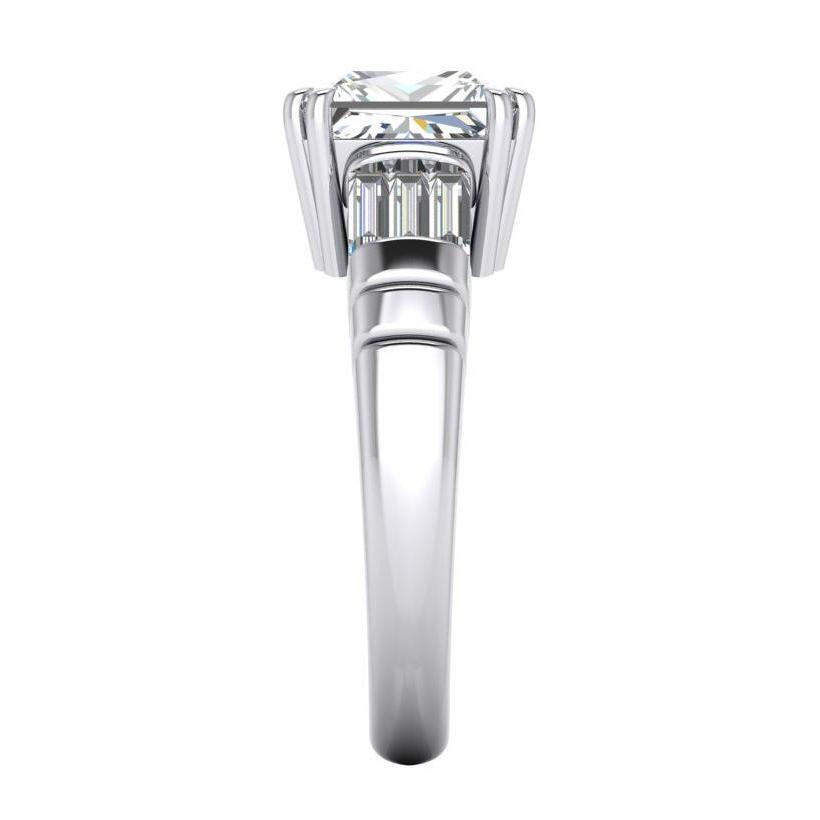 Großer Diamantring 4,50 ct. Diamant-Drei-Steine-Gold-Verlobungsring