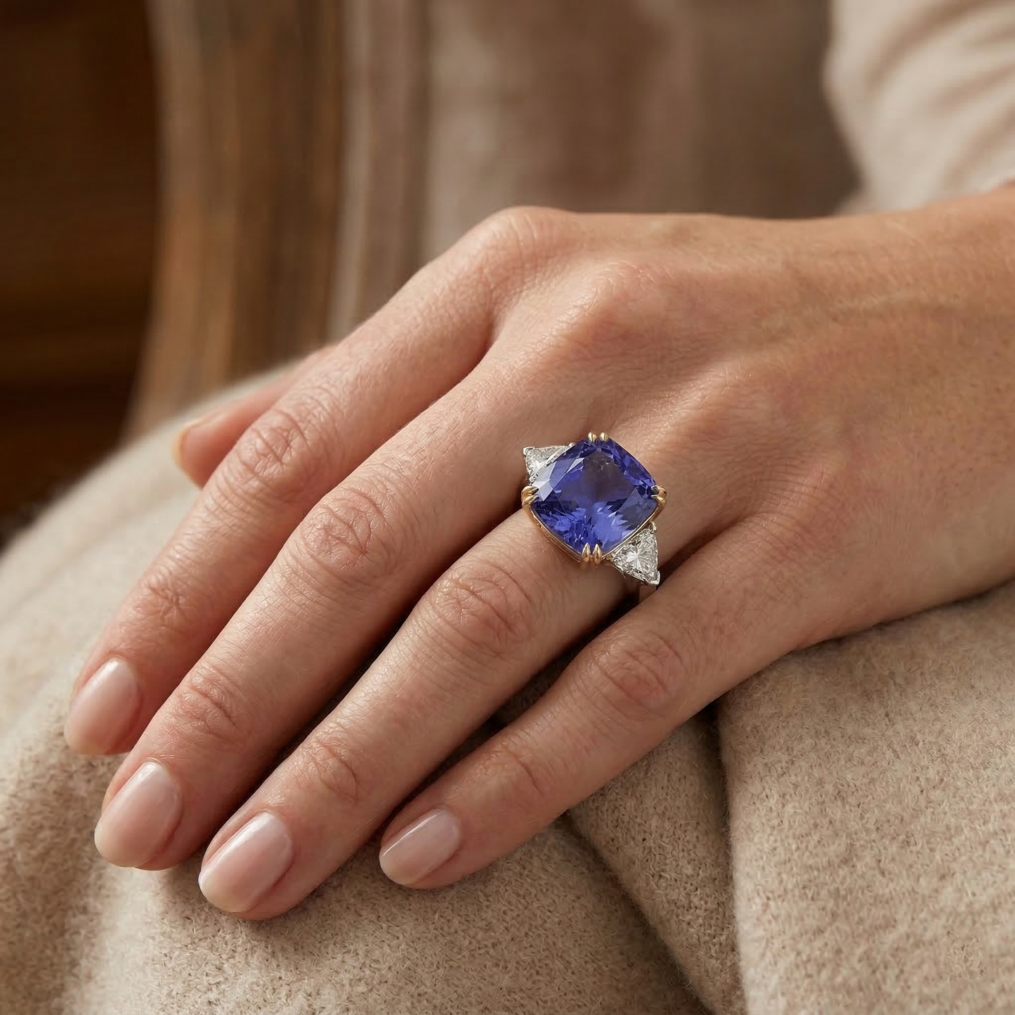 Echter 10-Carat-Gold-Saphirring
