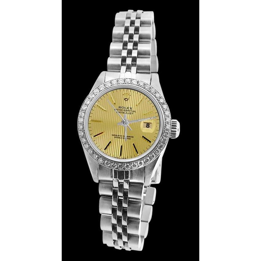 Edelstahl Jubilee Armband Date Just Damenuhr Stick Zifferblatt Rolex