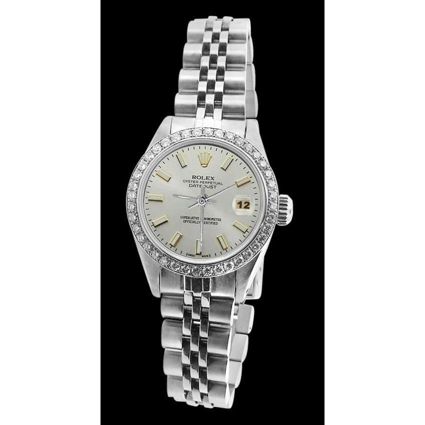 Edelstahl Jubilee Armband Rolex Damenuhr Stick Zifferblatt Diamant Lünette