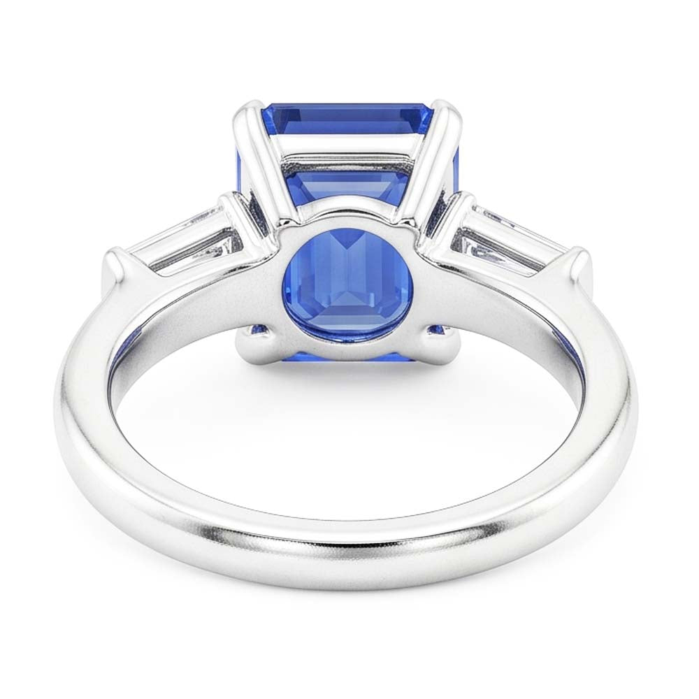 Edelstein 3 Stein Ring Smaragdblauer Saphir 2.50 Karat Damen Schmuck