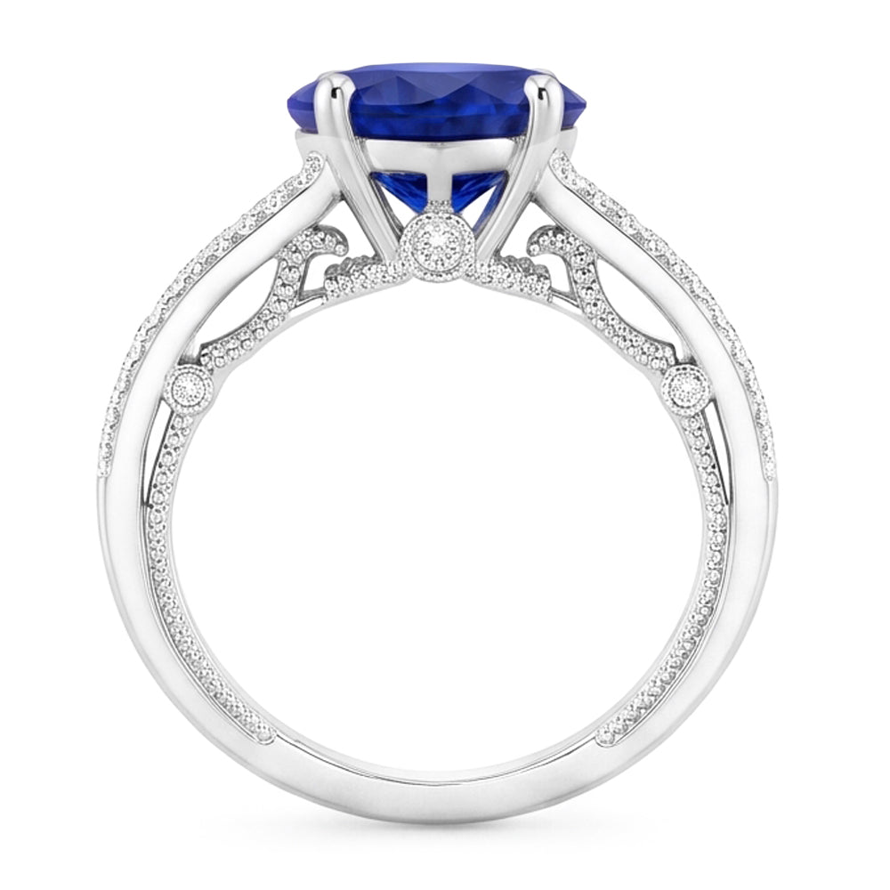 Edelstein Ring Herzschliff Sri Lankan Saphir 4,50 Karat Filigraner Schaft