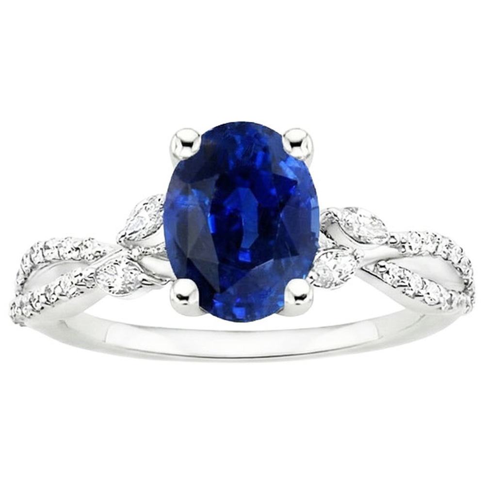 echter oval diamant 4Karat ring auf Weiß