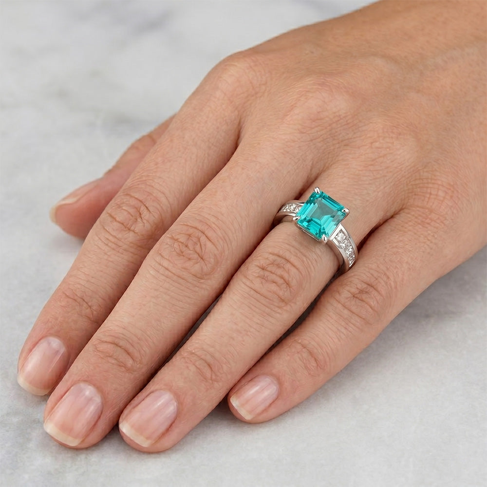 Edler Halo-Ring – Neon Paraiba 3 Karat – HarryChadEnt