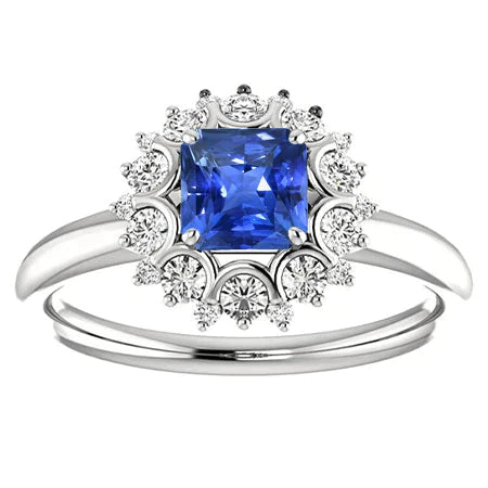 Edwardianischer Saphir- und Diamantring für Frauen