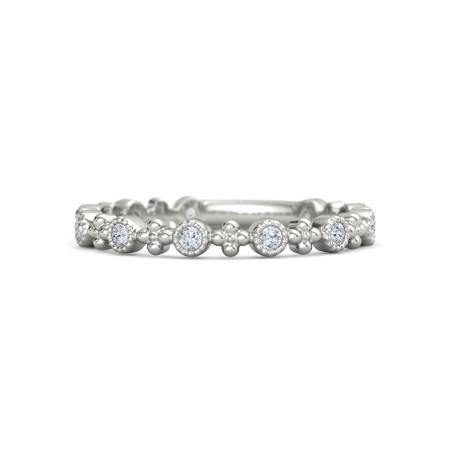 Ehering Echt Diamant 0.55 Karat Antik-Stil 14K Weißgold Schmuck