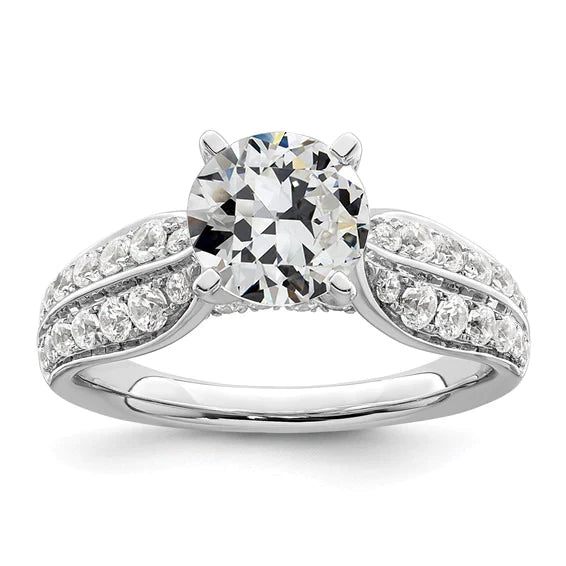 Ehering Rund Alter Minenschliff Echt Diamant Goldschmuck 4 Karat