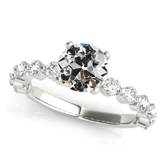 Ehering Runder Altschliff Echt Diamant Damenschmuck 4.50 Karat