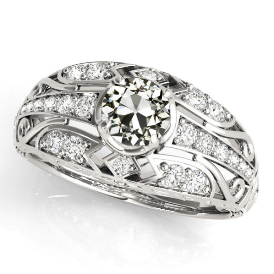 Ehering im antiken Stil. rund. alter Echt Bergmannsdiamant. 4 Karat