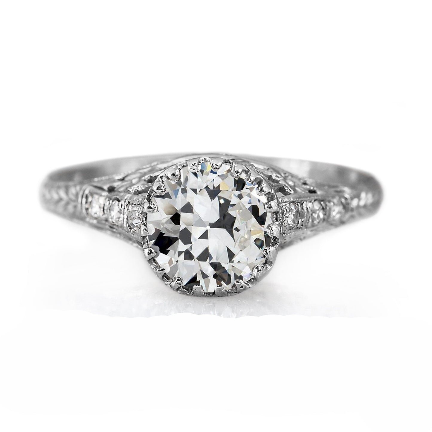 echter round diamant 3Karat ring Vorderansicht