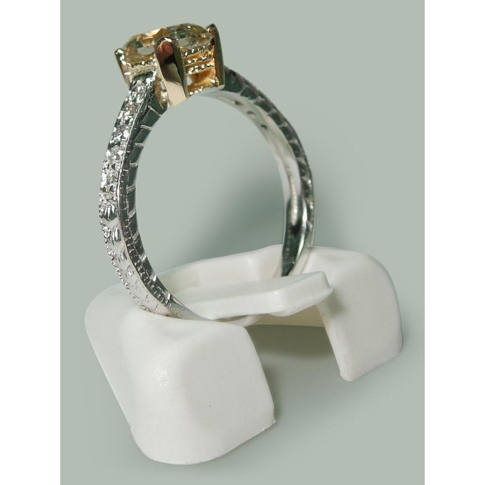 Ehering mit strahlenden & runden Echt Diamanten, 1,60 ct, zweifarbiges Gold